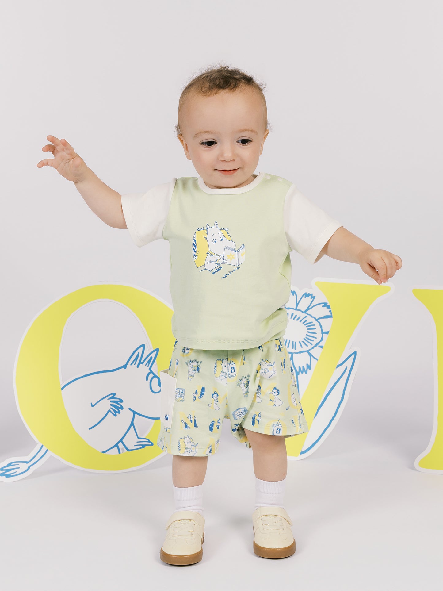 Moomin Print Colorblock Baby T‑Shirt