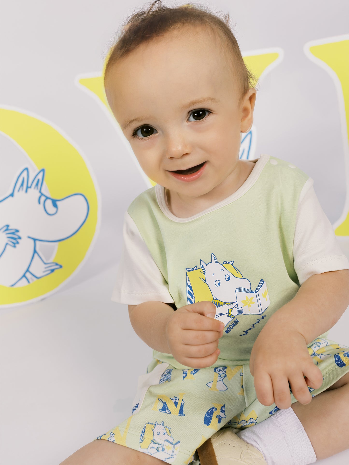 Moomin Print Colorblock Baby T‑Shirt