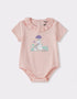 Baby Ruffle Neck Short Sleeve Print Bodysuit