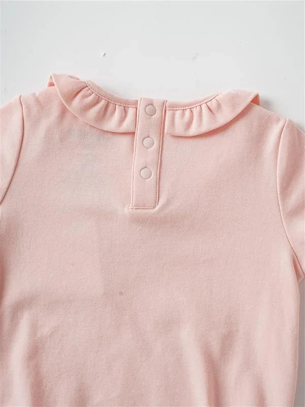 Baby Ruffle Neck Short Sleeve Print Bodysuit