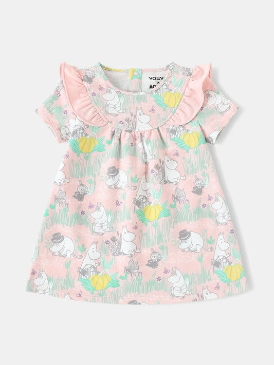 Baby Short Sleeve All-Over Print Dress