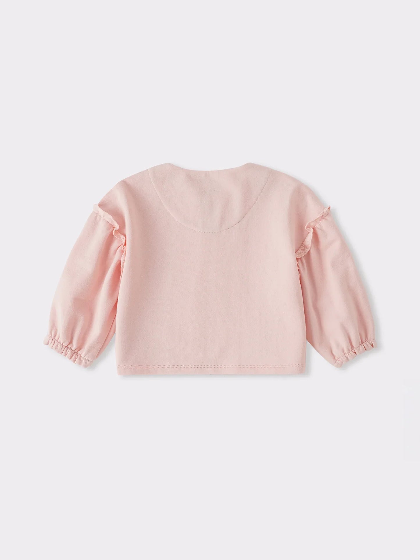 Baby Balloon Sleeve Zip‑Up Print Jacket
