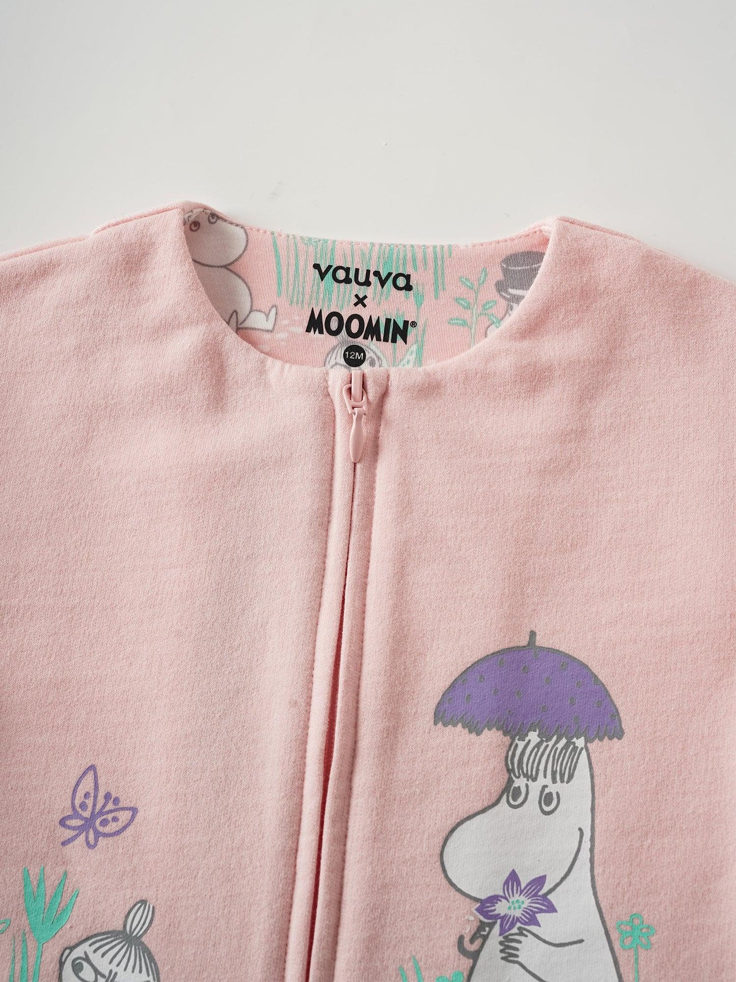 Baby Balloon Sleeve Zip‑Up Print Jacket