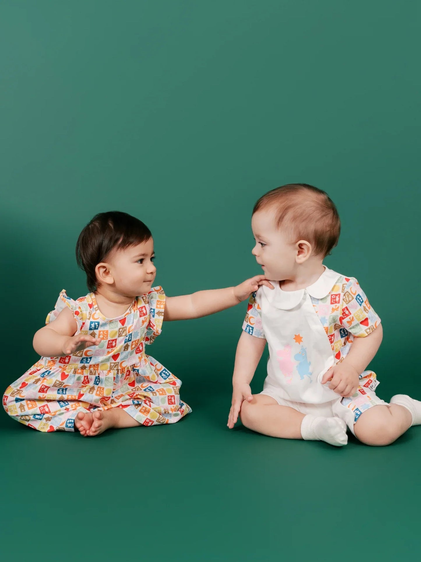 Moomin 80Th Anniversary Baby Babydoll Collar Short Sleeve Print Romper