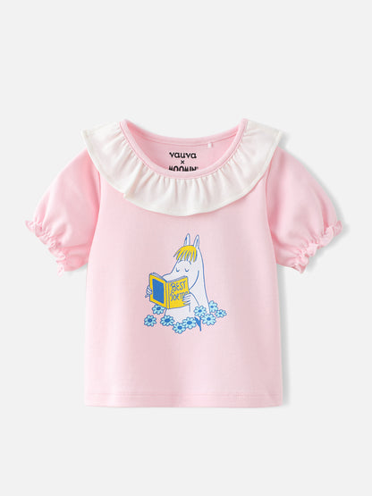Baby Ruffle‑Neck Graphic T‑Shirt