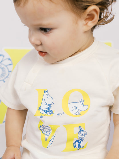 Moomin "L-O-V-E" Print Baby Short‑Sleeve Sweatshirt