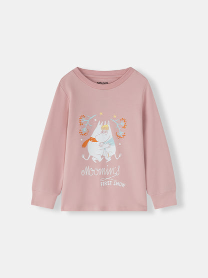 Girls Moomin First Snow Print Long Sleeve T-Shirt