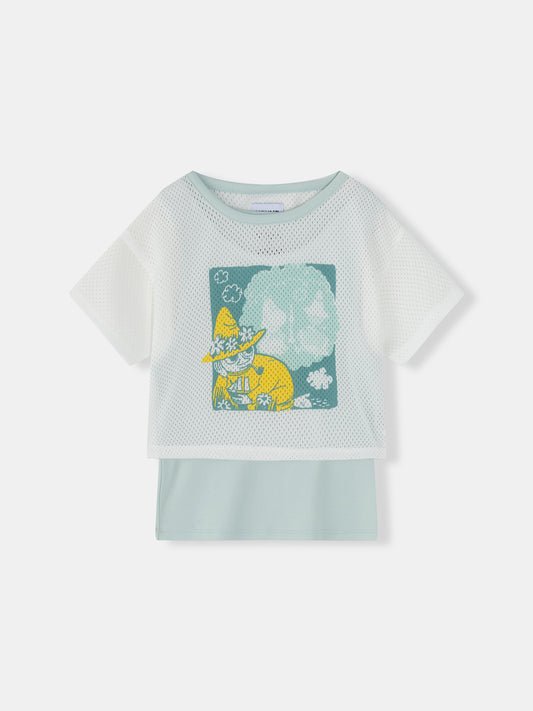 Girls Moomin Snufkin My Layered Mesh T-Shirt Set