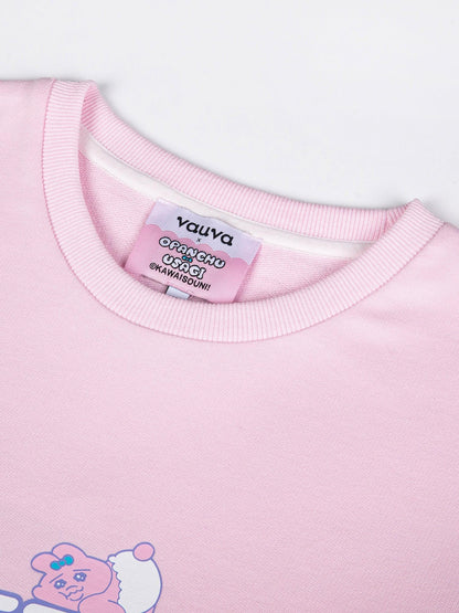 “Pretty Self Sacrifice” Long‑Sleeve Pink Sweatshirt Dress
