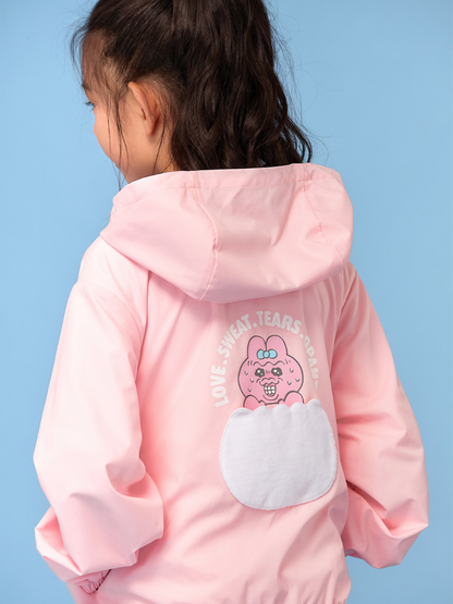 Minimal Logo Hooded Windbreaker Jacket