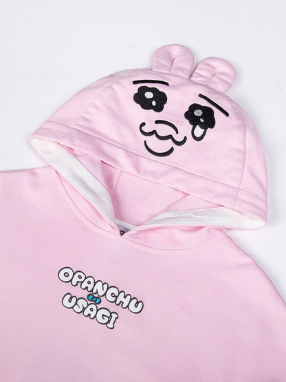 Bunny‑Ear Hooded Sweatshirt with Patch Pocket