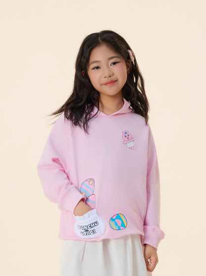 Long‑Sleeve Hooded Sweatshirt with Patch Pockets