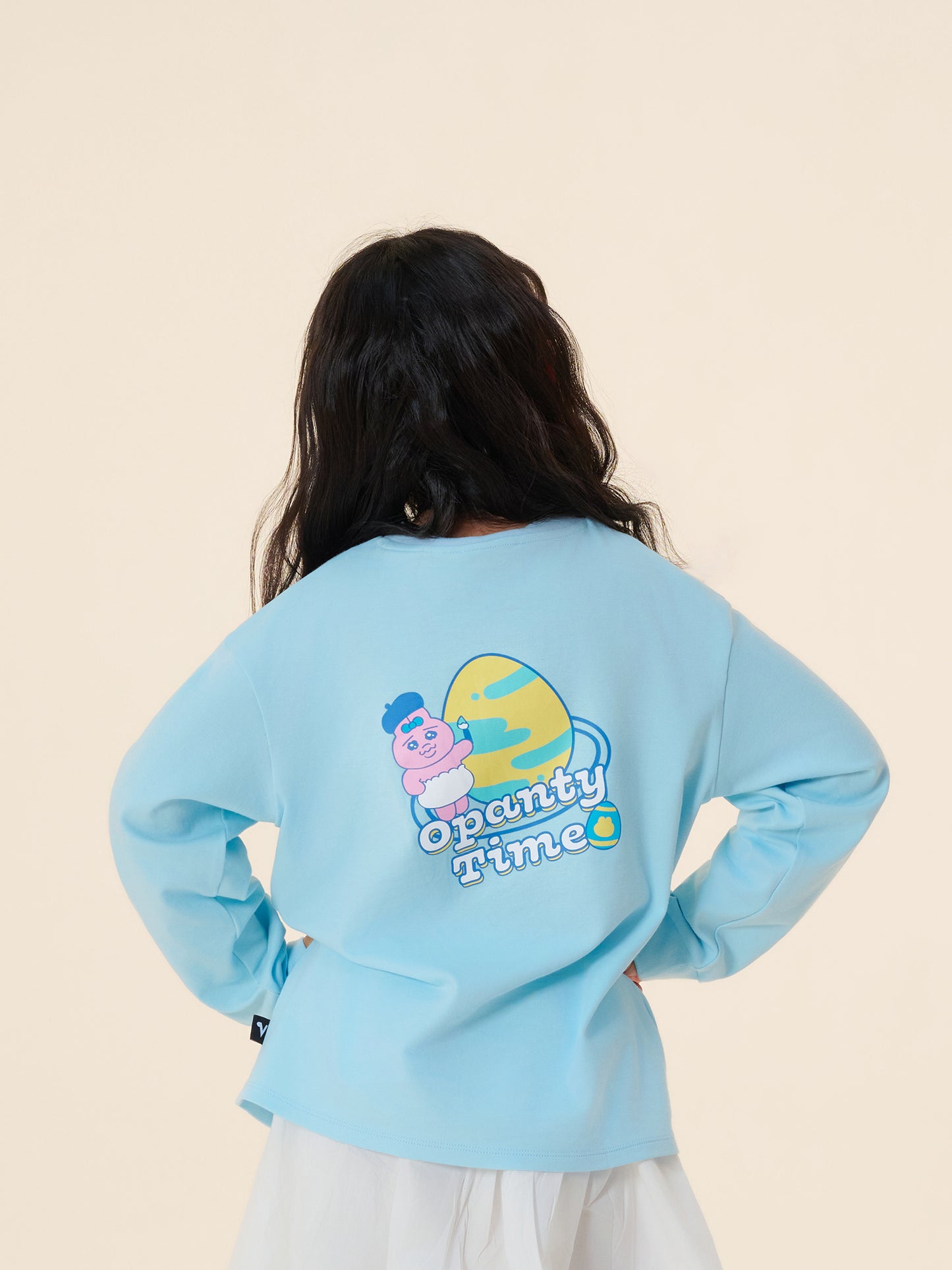 “Opanty Time” Light Blue Graphic Sweatshirt