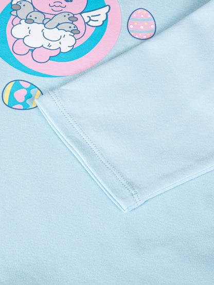 (Ships 17/4) Angel Bunny Light Blue Graphic Sweatshirt