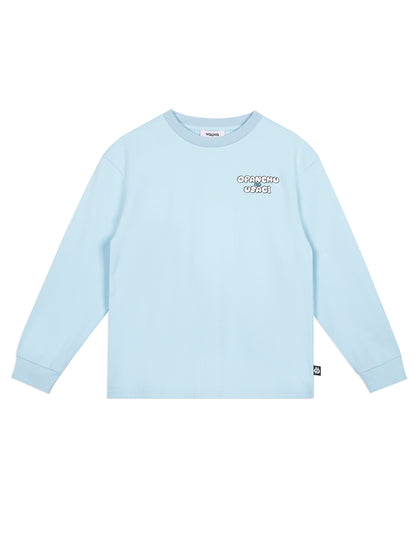 (Ships 17/4) “Opanty Time” Light Blue Graphic Sweatshirt