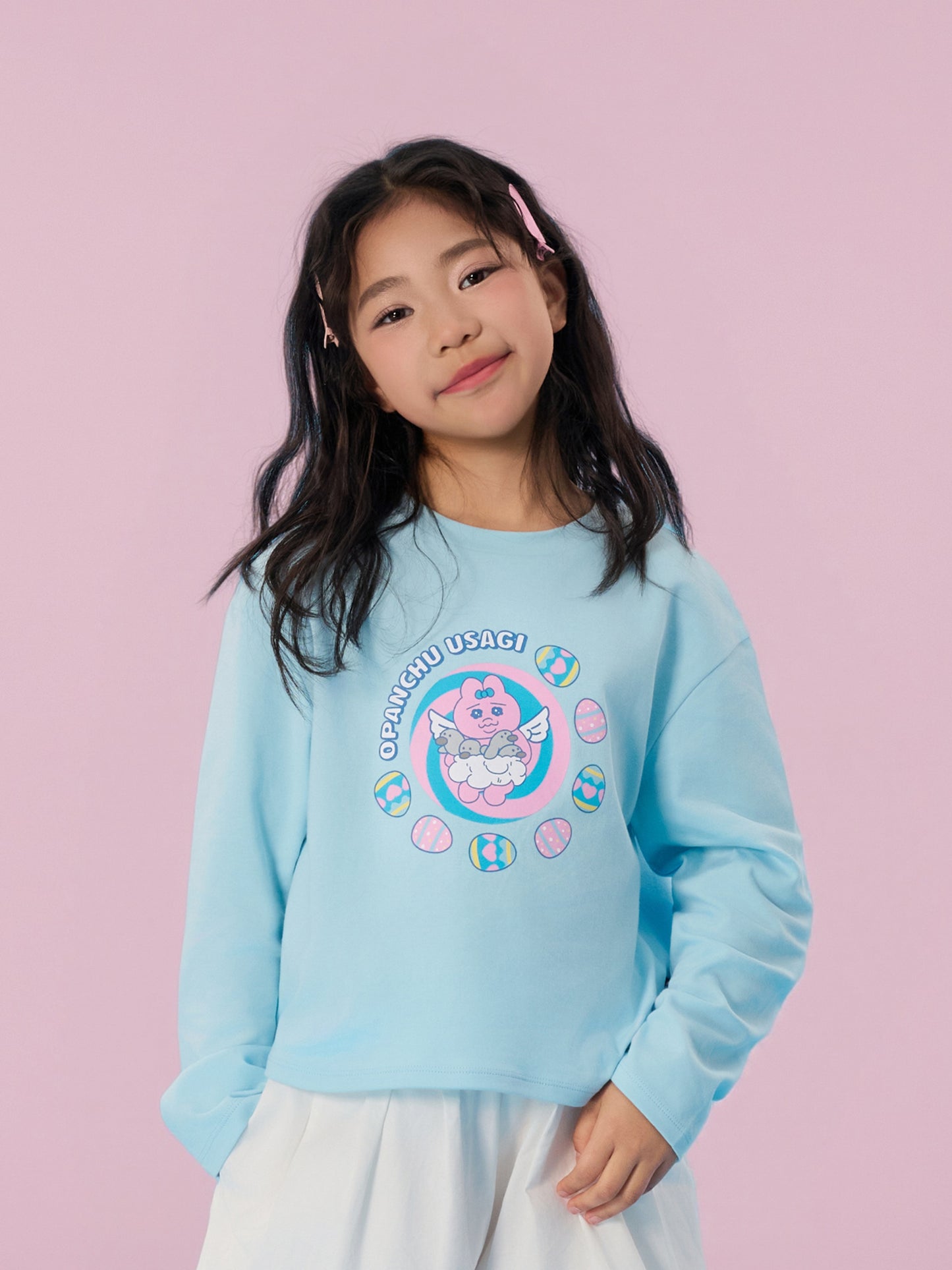 Angel Bunny Light Blue Graphic Sweatshirt