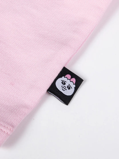 Puff‑Sleeve Egg Pop Pink Graphic T‑Shirt