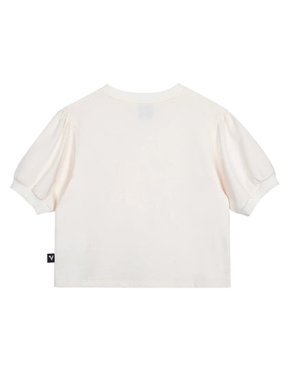 Puff‑Sleeve Egg Pop Graphic T‑Shirt