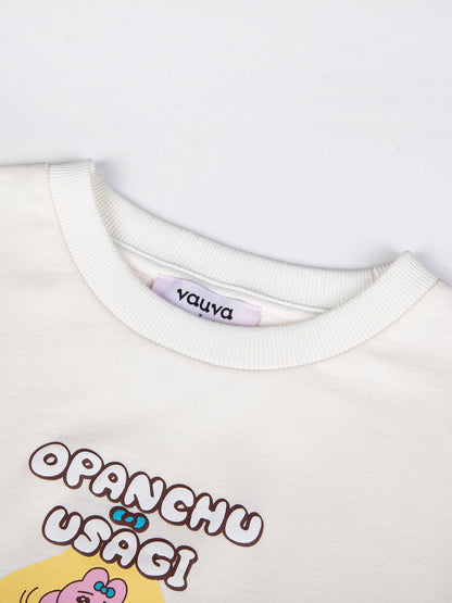 Puff‑Sleeve Egg Pop Graphic T‑Shirt