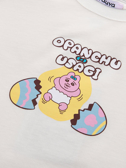 Puff‑Sleeve Egg Pop Graphic T‑Shirt