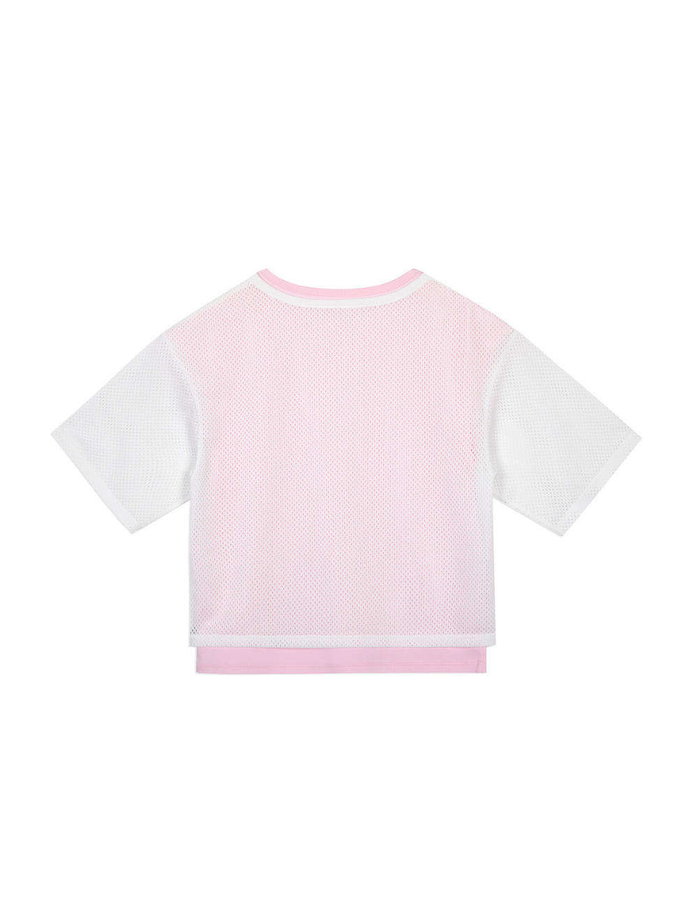 Pastel Mesh Layered Graphic T‑Shirt