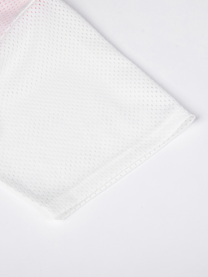Pastel Mesh Layered Graphic T‑Shirt