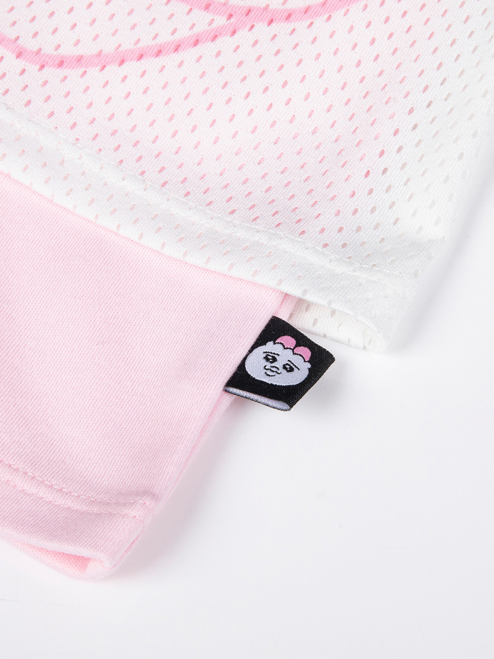 Pastel Mesh Layered Graphic T‑Shirt