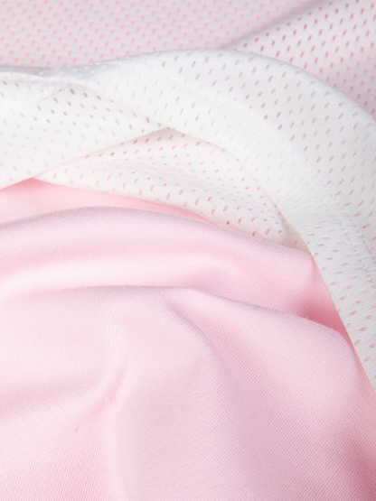 Pastel Mesh Layered Graphic T‑Shirt