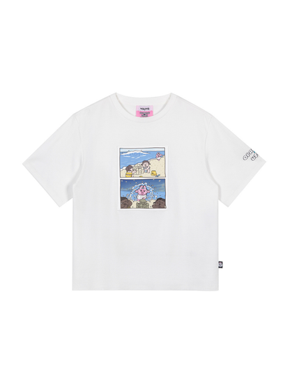 Beach Comic Panel Graphic T‑Shirt