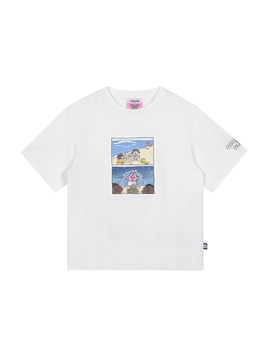 Beach Comic Panel Graphic T‑Shirt