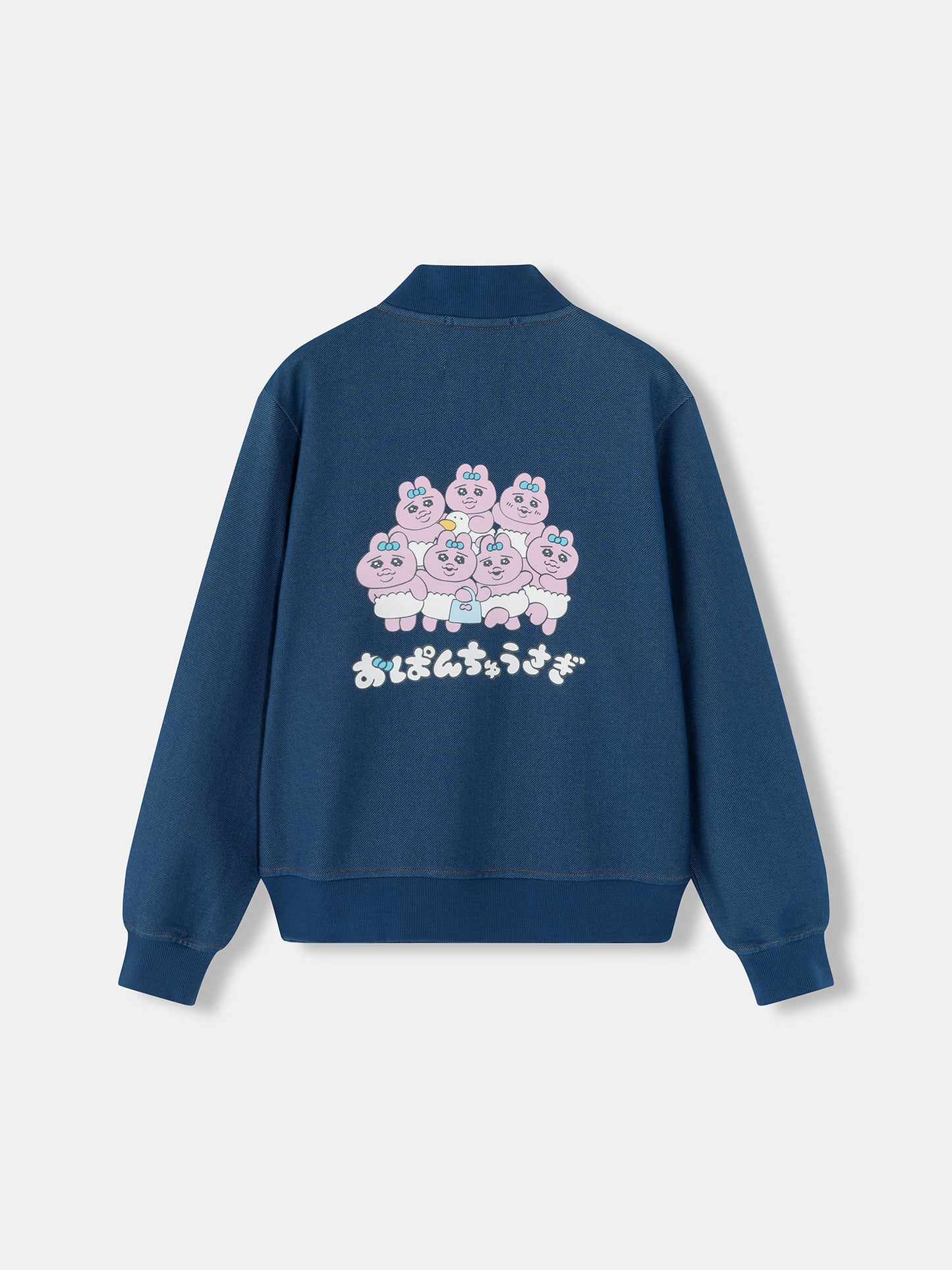 Opanchu Usagi Graphic Back Print Denim Bomber Jacket