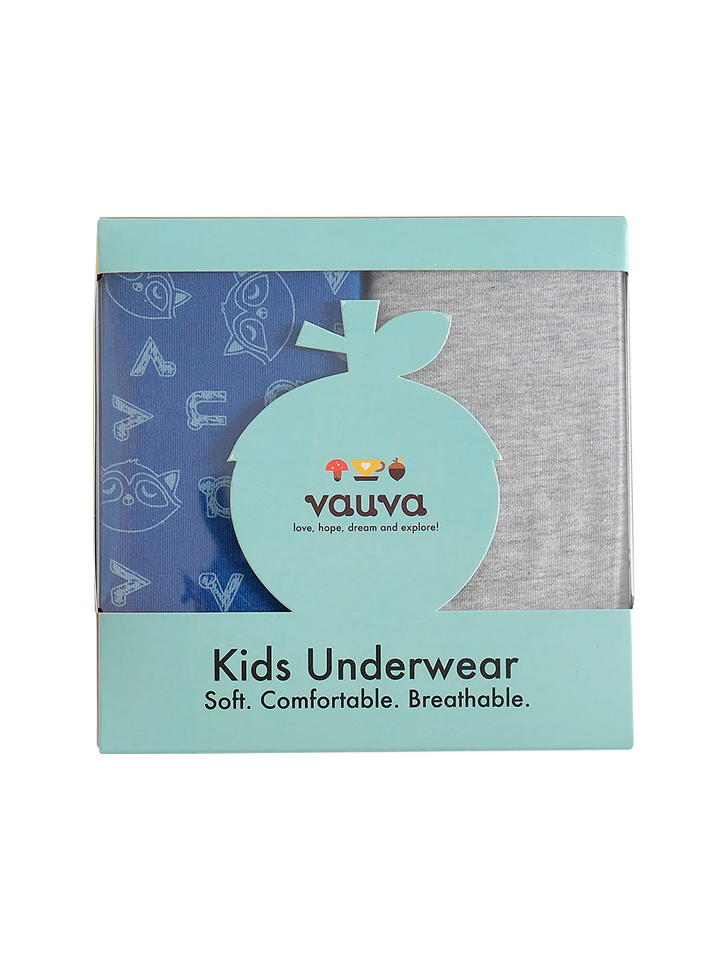 VAUVA Vauva Boys Organic Cotton Underwear (Briefs) - Vauva Blue / Grey Underwear