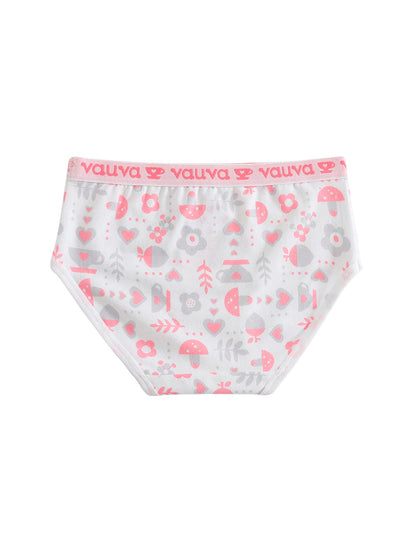 VAUVA Vauva Girls Organic Cotton Underwear - Vauva Pattern / Grey Love Underwear