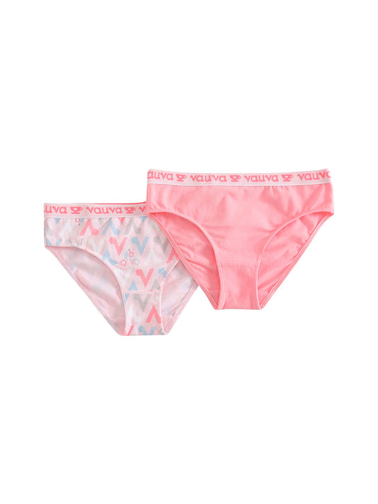 VAUVA Vauva Girls Organic Cotton Underwear - Vauva Pattern / Pink Underwear