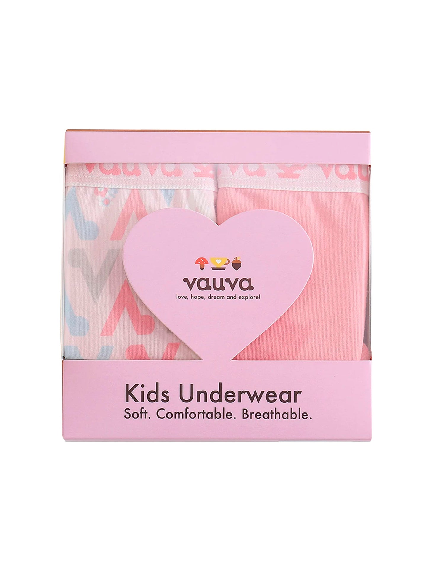 VAUVA Vauva Girls Organic Cotton Underwear - Vauva Pattern / Pink Underwear