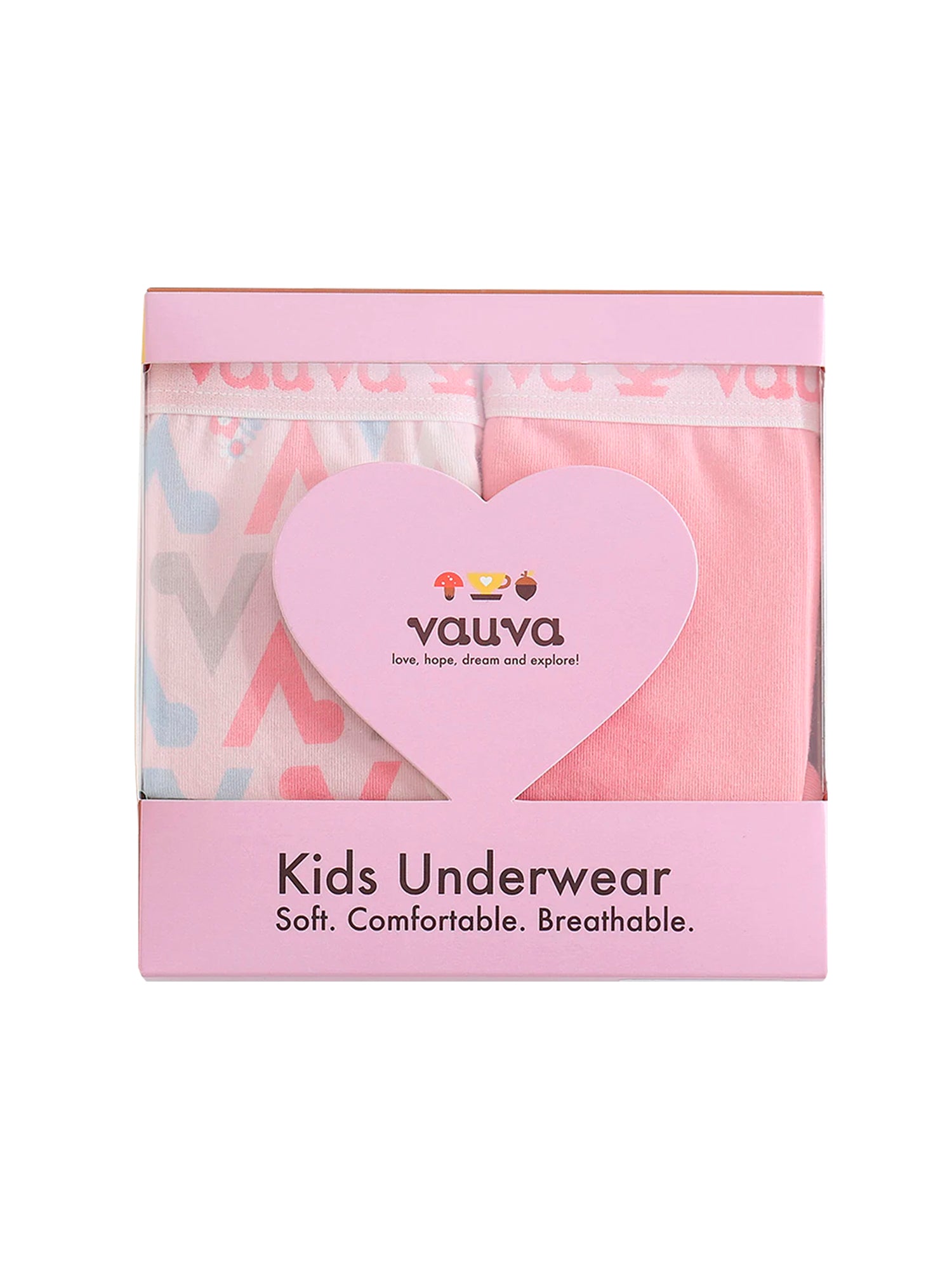 VAUVA Vauva Girls Organic Cotton Underwear - Vauva Pattern / Pink Underwear