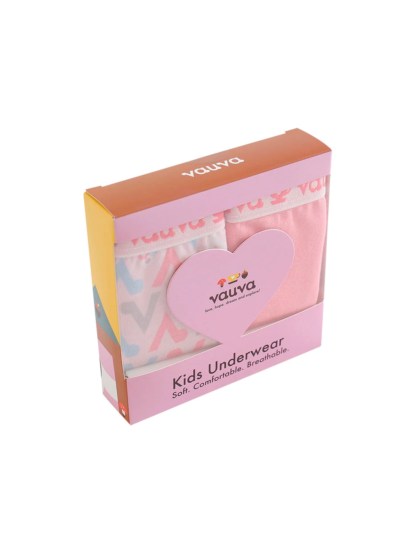 VAUVA Vauva Girls Organic Cotton Underwear - Vauva Pattern / Pink Underwear