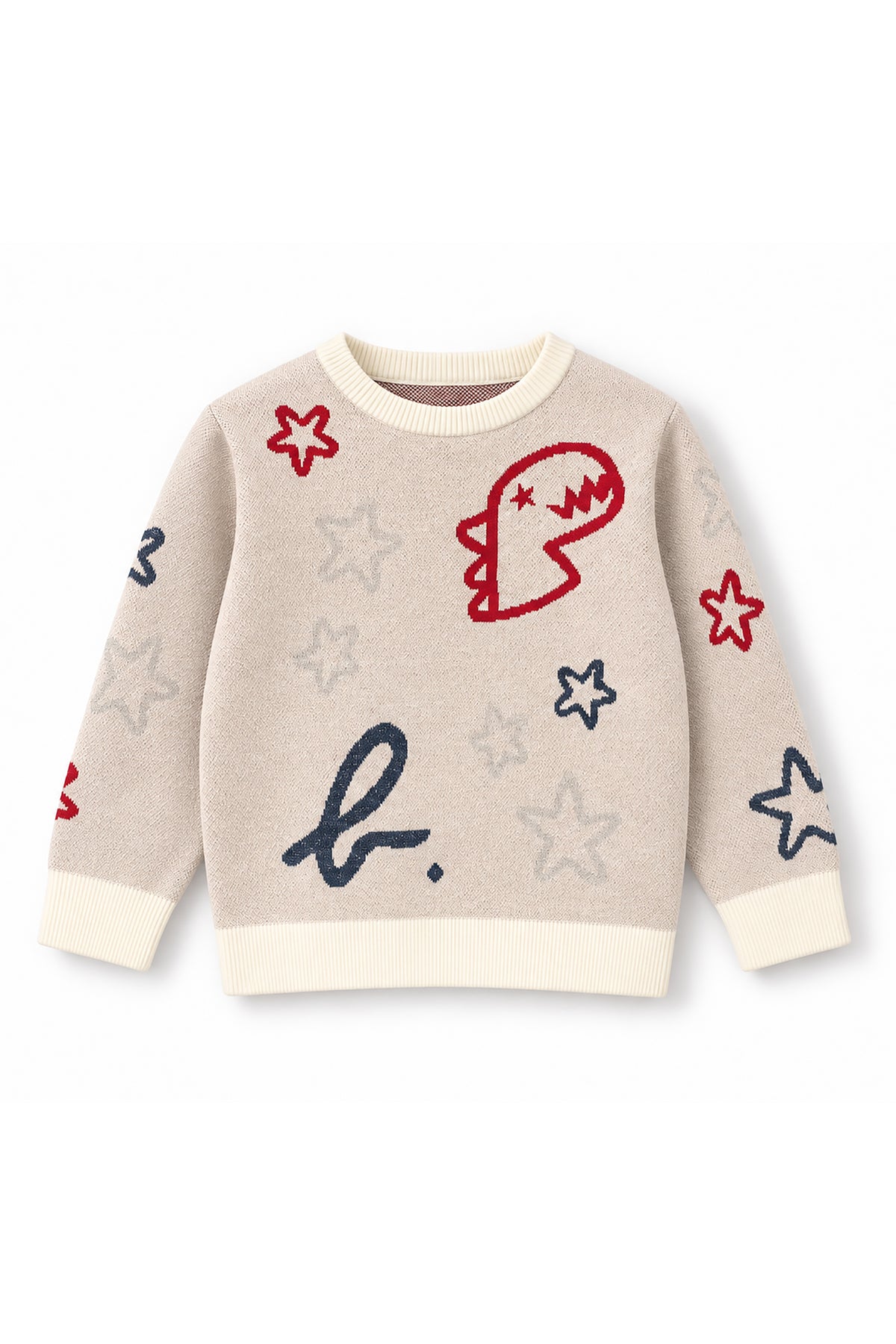 Boys All-Over Stars & Dino Knit Sweater
