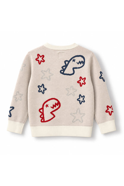 Boys All-Over Stars & Dino Knit Sweater