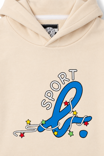 Kids Lights Logo Printed Long Sleeve Hoodie