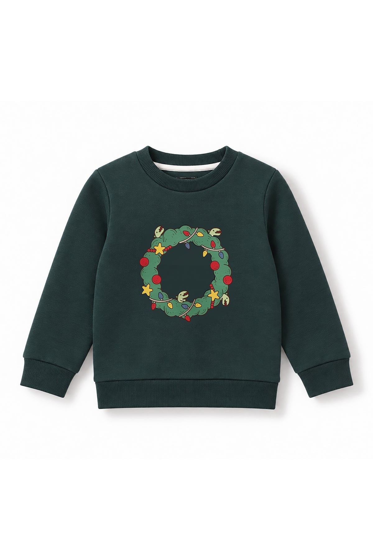 Kids Wreath Dino Graphic Fleece Sweatshirt