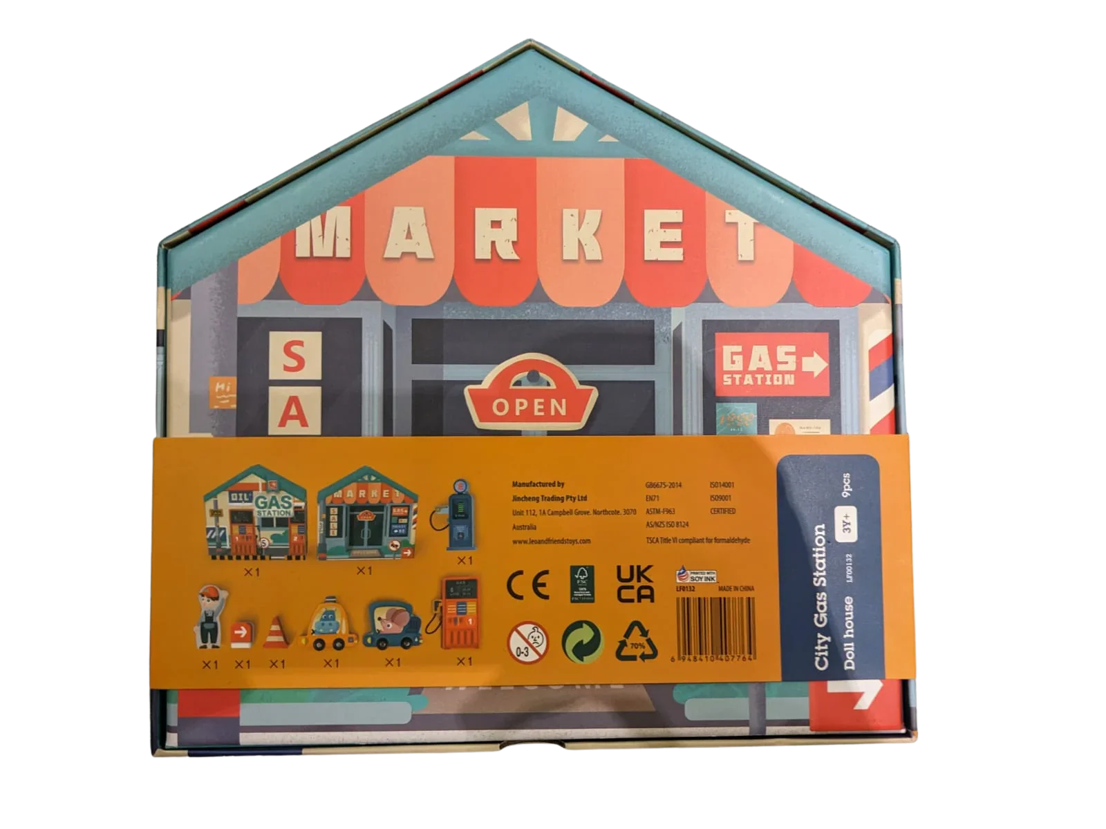 Leo & Friends Leo & Friends - City Gas Station Doll house Wooden Toy