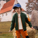 VAUVA Vauva FW23 - Boys Zip Long Sleeve Jacket (Green/Orange) Coat & Jacket