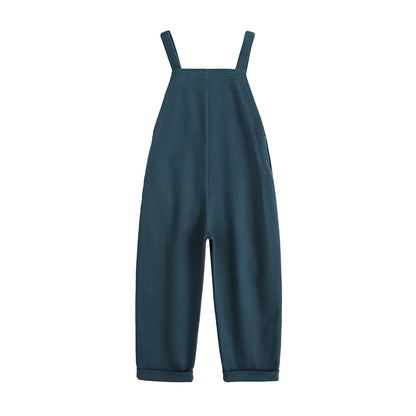 VAUVA Vauva FW23 - Kids Embroidered Cotton Dungarees (Blue) Dungarees