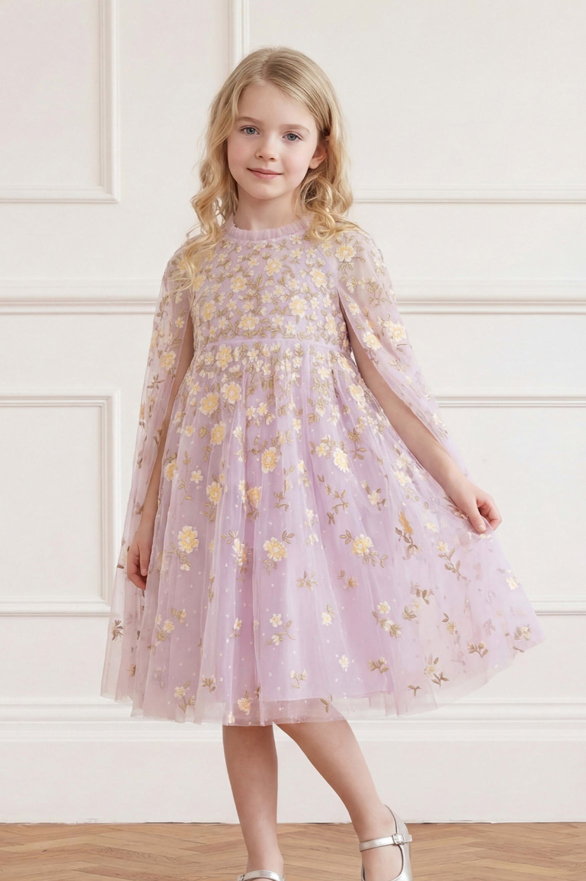 Lea Ditsy Cape Dress