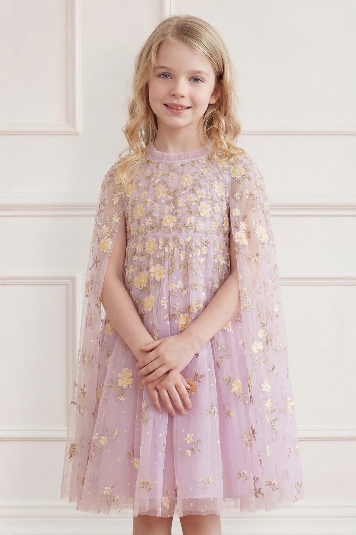 Lea Ditsy Cape Dress