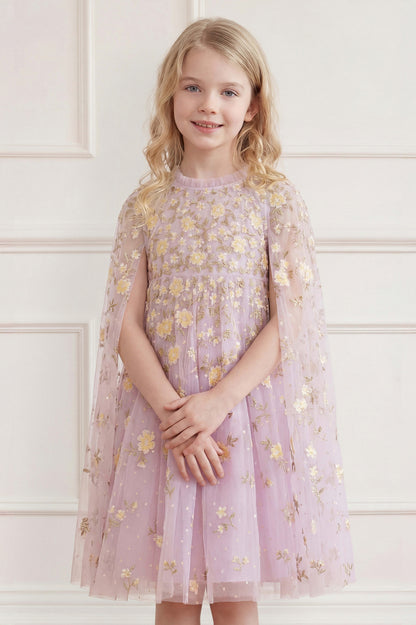 Lea Ditsy Cape Dress