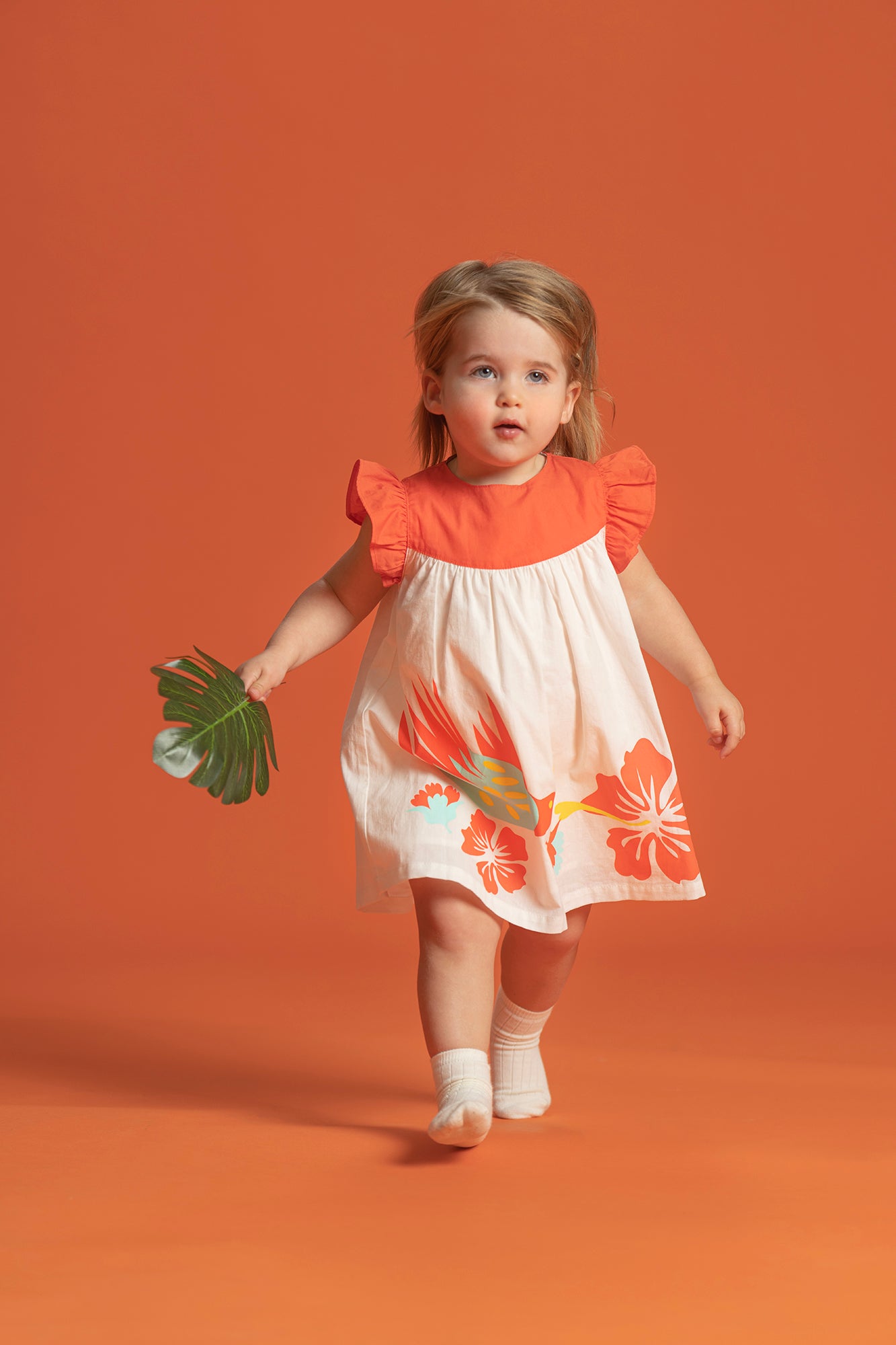 VAUVA Vauva SS23 Safari - Baby Girls Ruffle Sleeves Cotton Dress Dresses