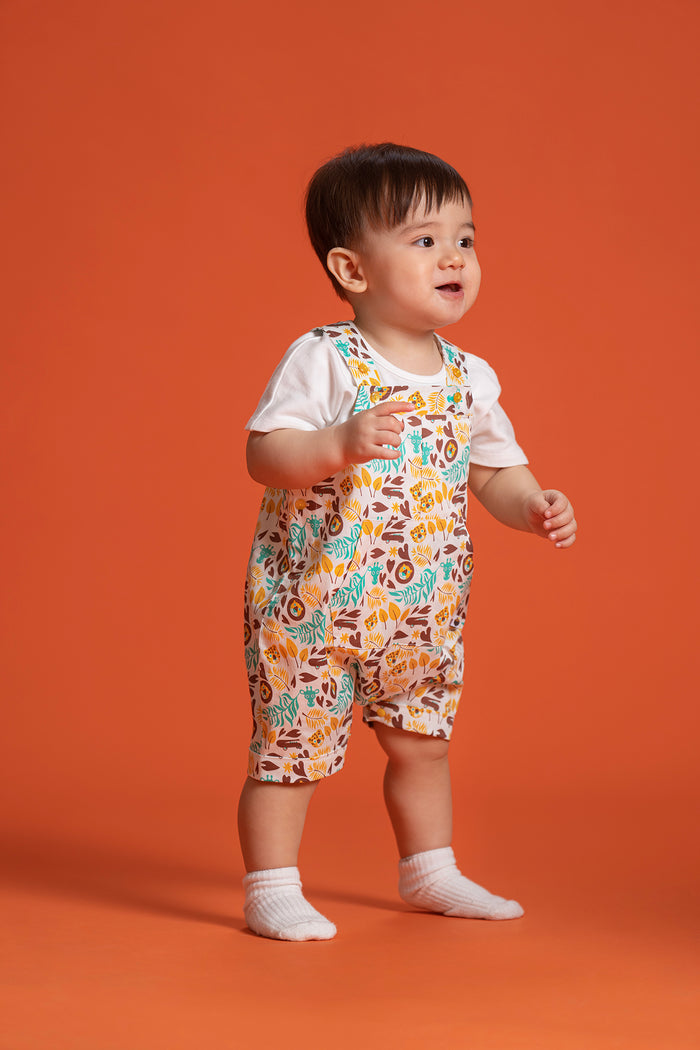 Vauva SS23 Safari - Baby Boys All Over Print Cotton Sleeveless Romper-model image side