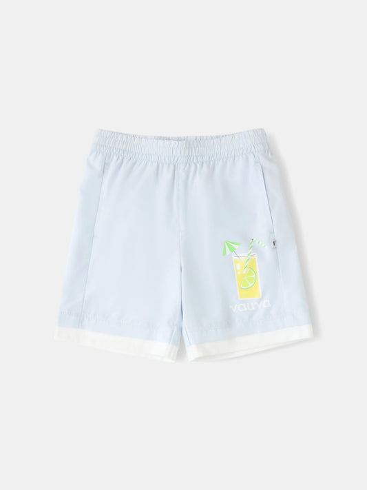 Kid 2-Layer Lemon Tea Print Shorts